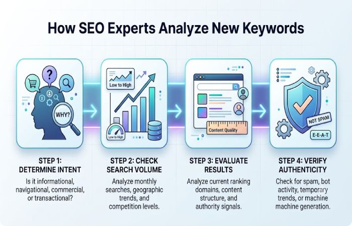 how seo experts analyze new keywords
