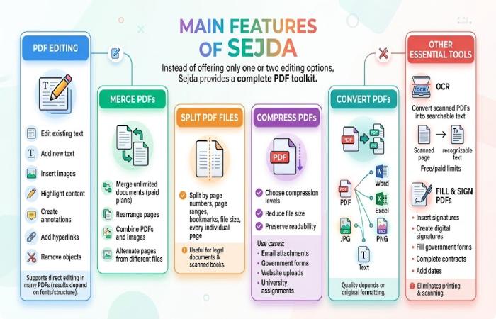 main features of sejda