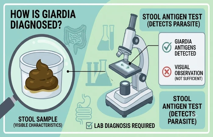 how Is giardia diagnosed_