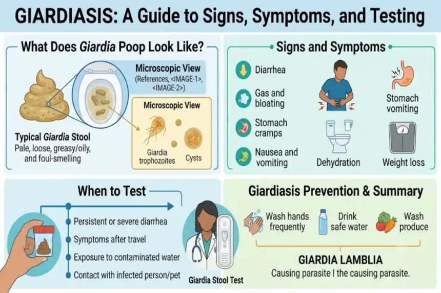 what does giardia poop look like signs